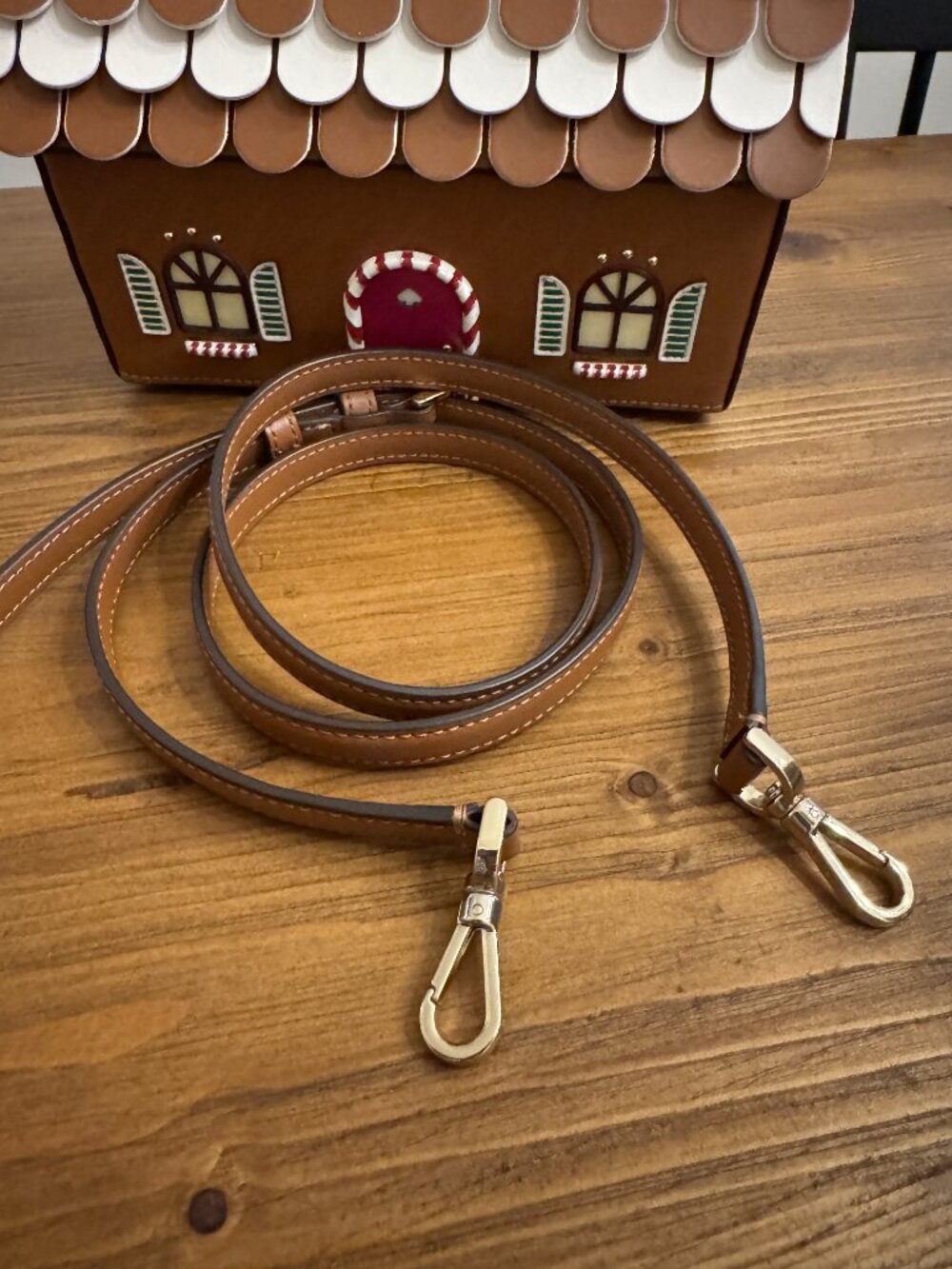 Kate Spade Handbag Gingerbread House Crossbody Brown - Picture 11 of 14